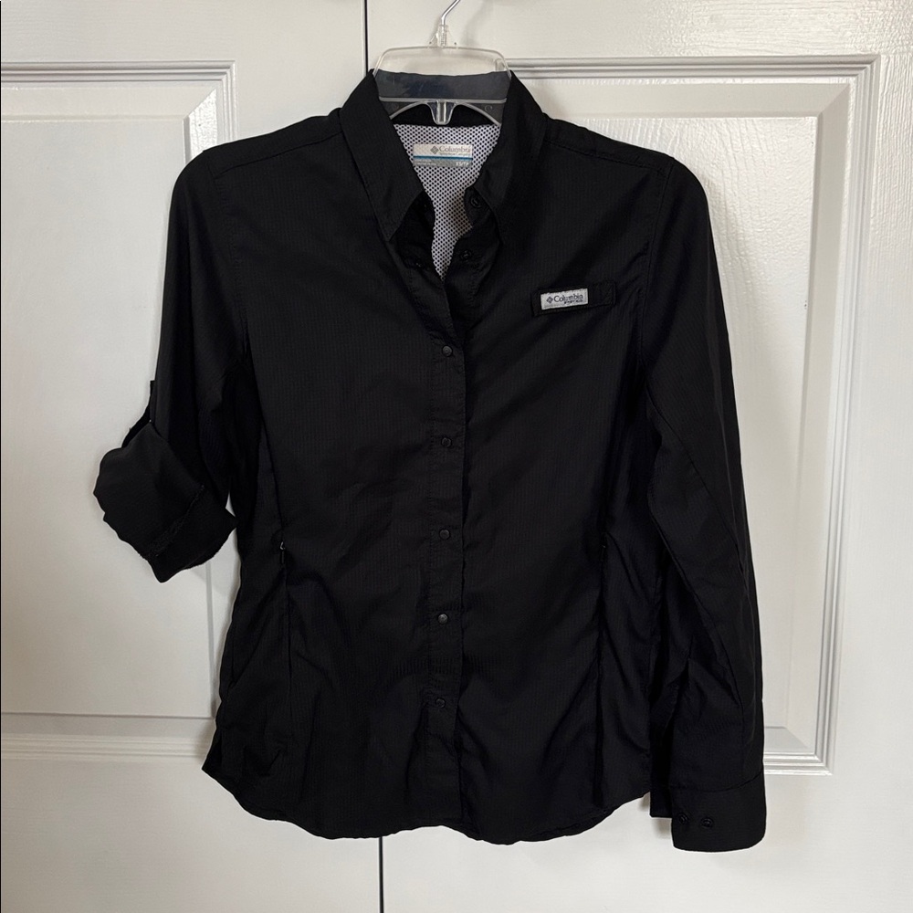 Columbia Black PFG “Tamiami” Long Sleeve Shirt Wmns Size XS